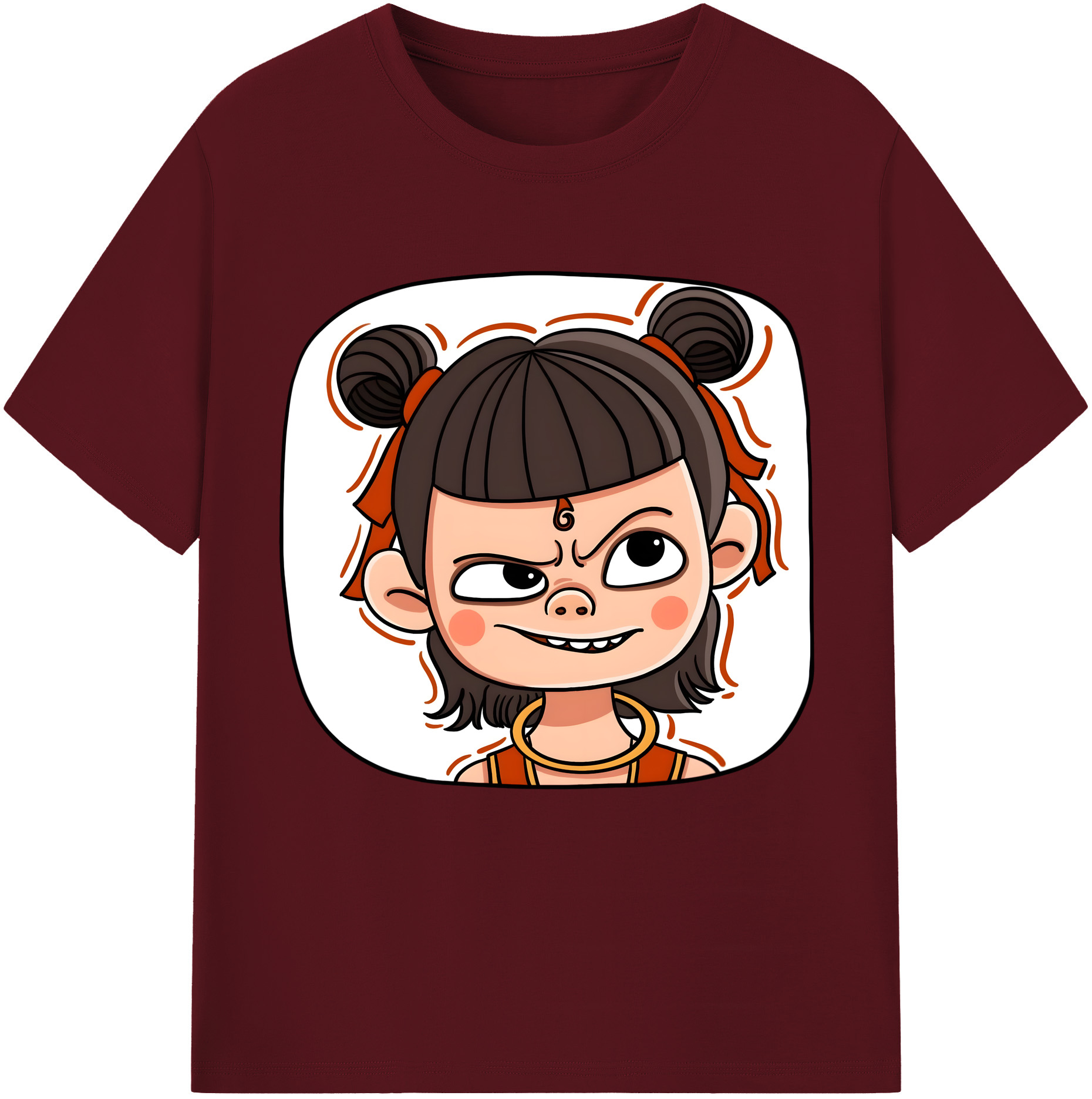（画像用） Ne Zha 2 ナタ 魔童の大暴れ 綿100％半袖Tシャツ（フロントプリント）